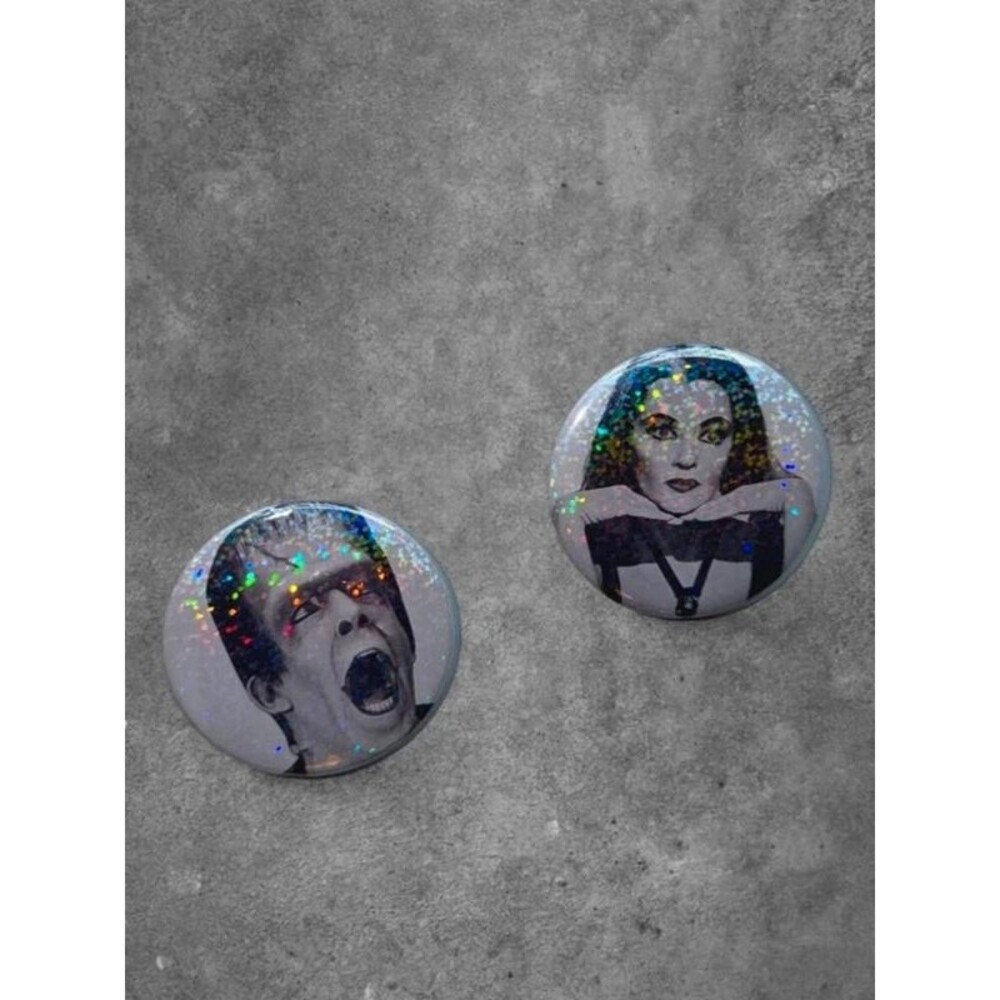2.25” Herman and Lily Munster button set
